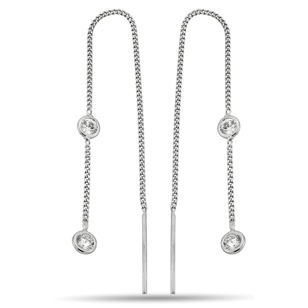 DOUBLE STONE CHAIN ​​EARRINGS