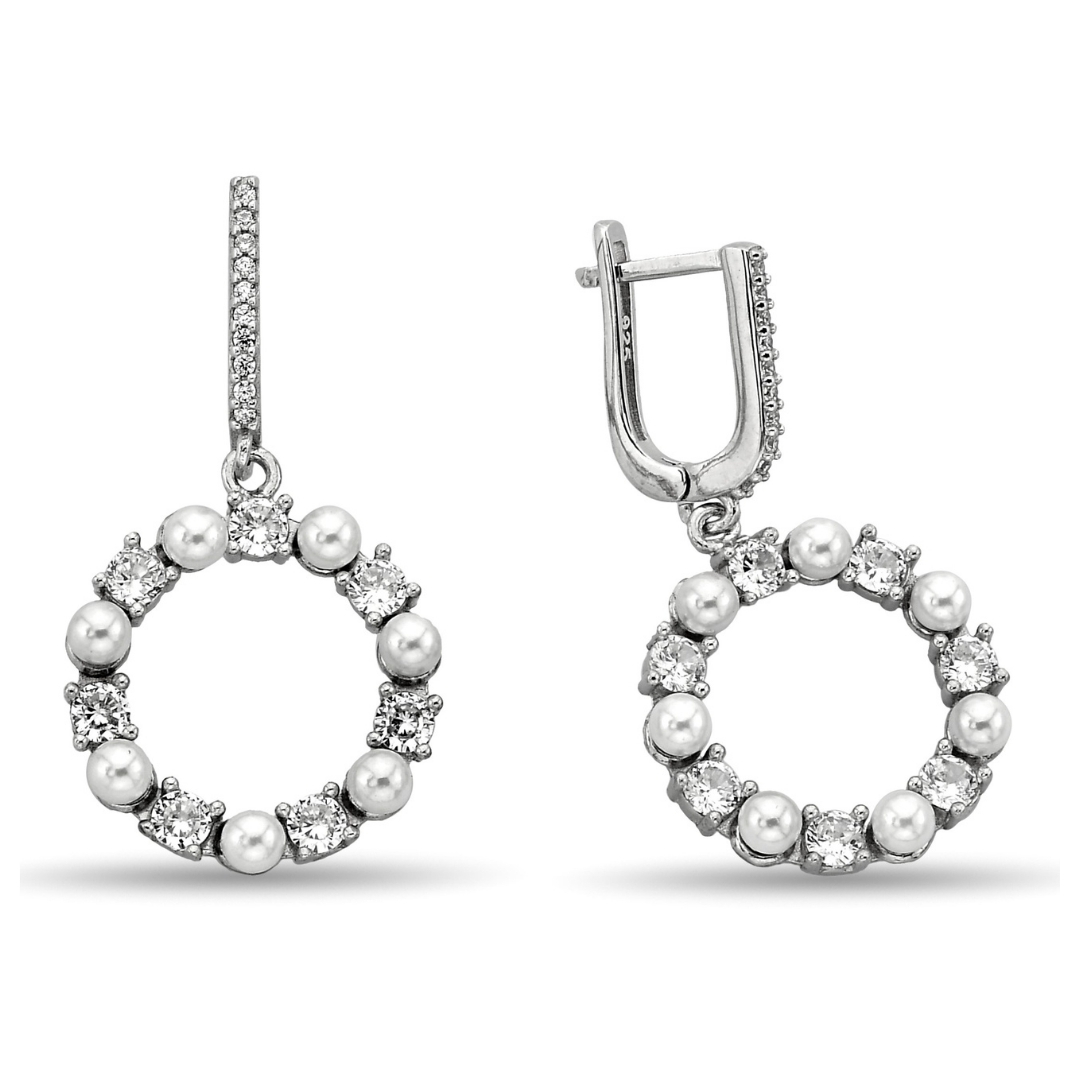 PEARL STONE ZIRCON EARRINGS