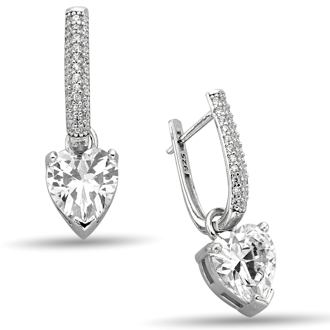 STONE HEART ZIRCON EARRINGS