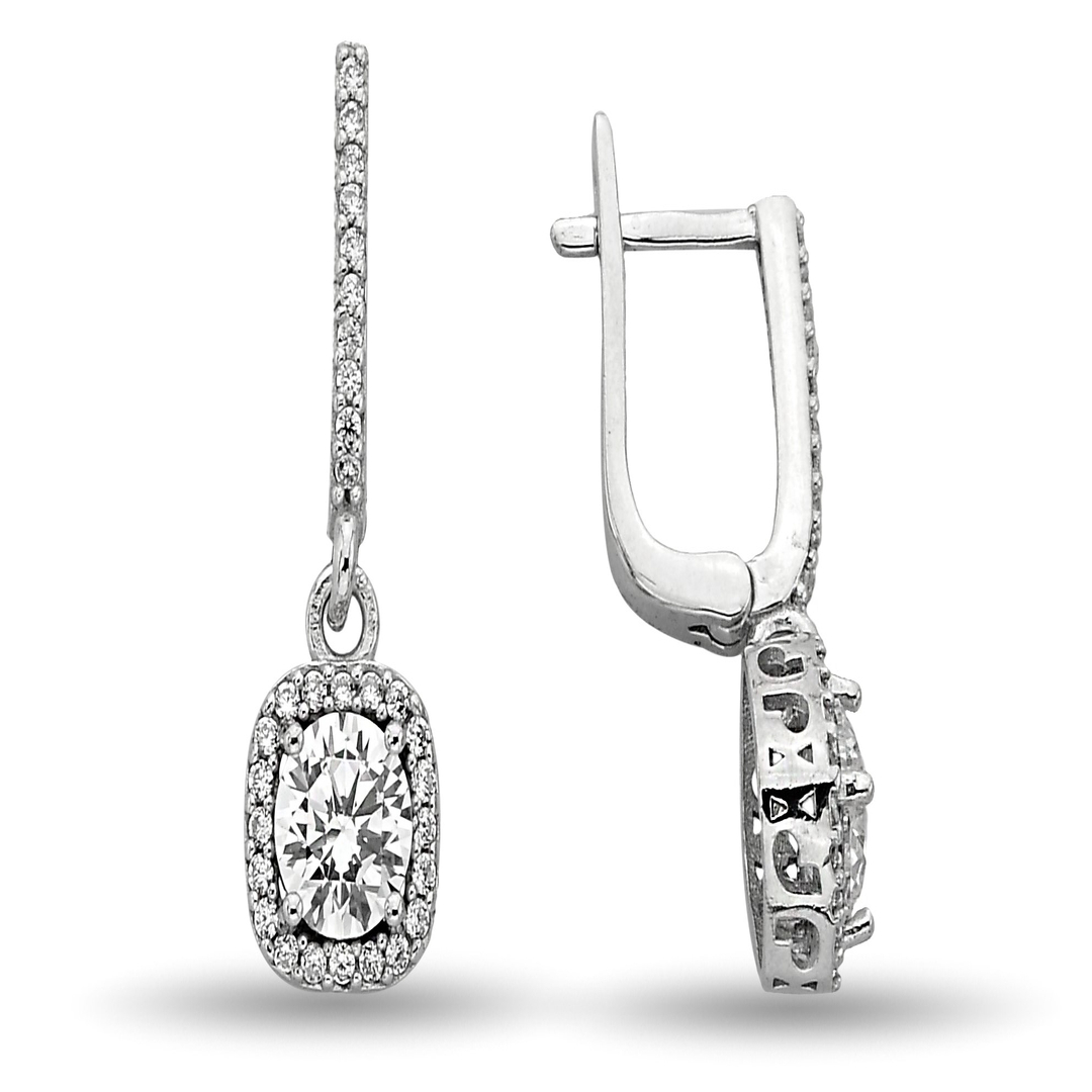 SQUARE STONE ZIRCON EARRINGS