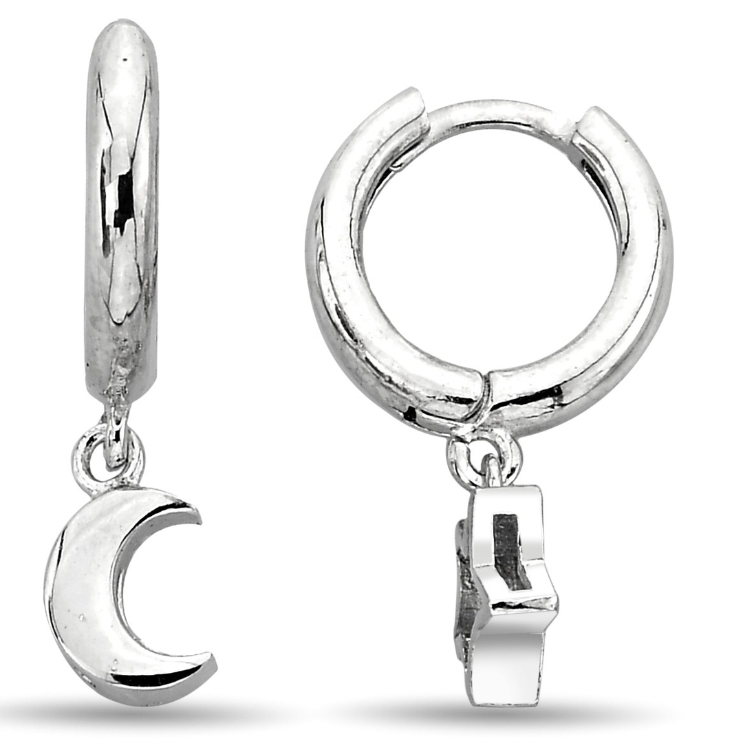 CRESCENT AND STAR FIGURE EARRINGS