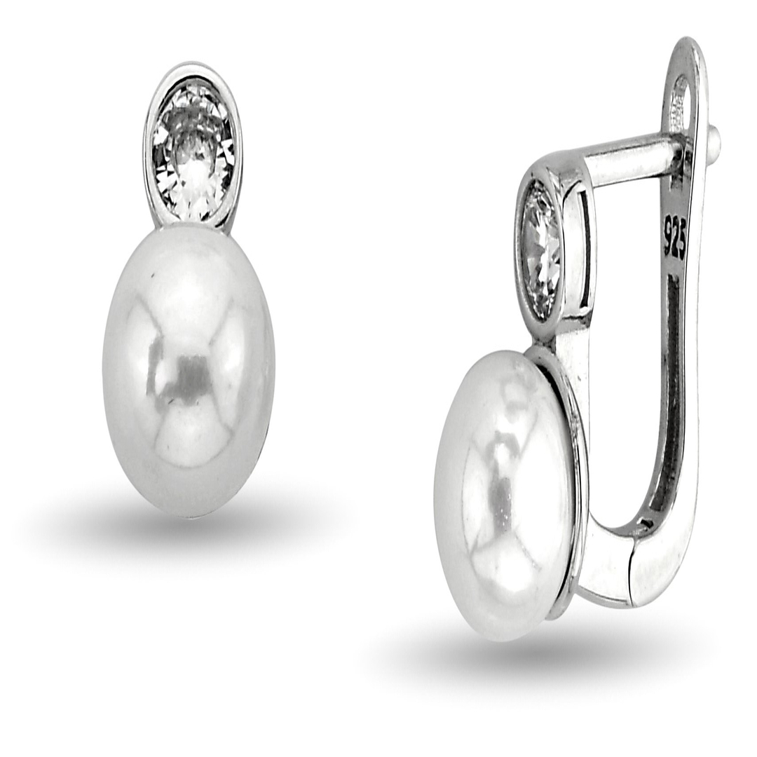 PEARL AND SINGLE STONE EARRINGS