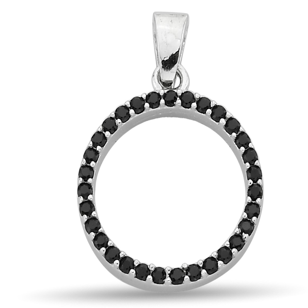 BLACK STONE CIRCLE PENDANT