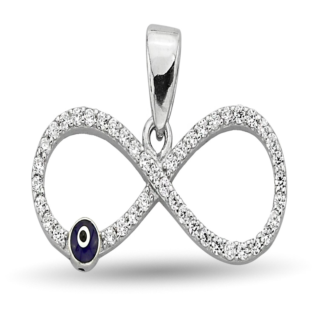 INFINITY WITH EYE STONE PENDANT