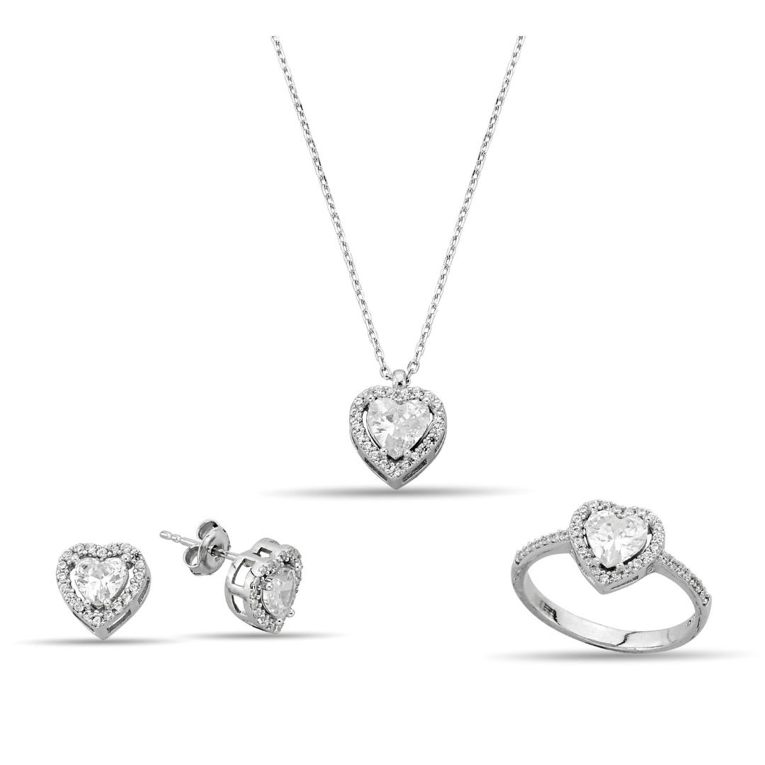 HEART FIGURE STONE ZIRCON SET