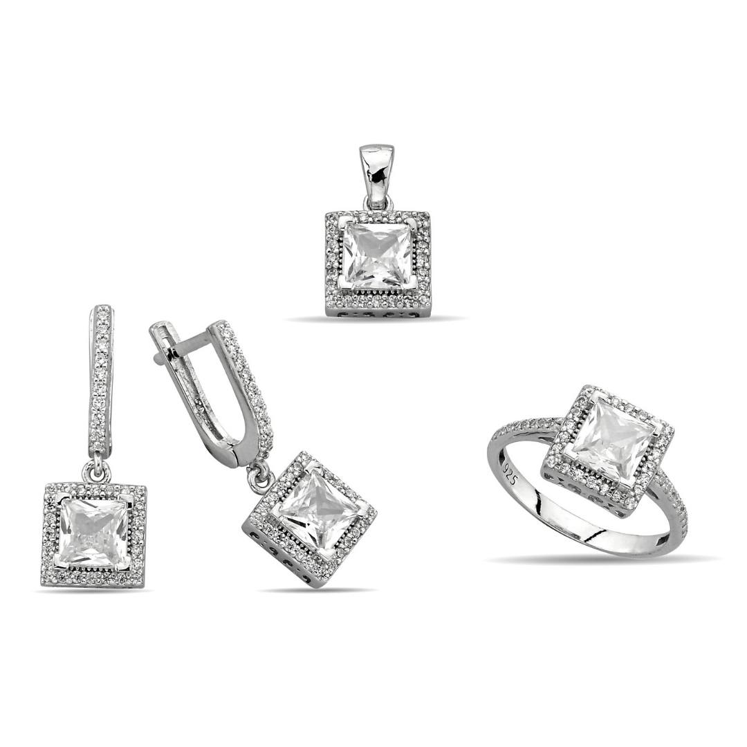 SQUARE STONE ZIRCON SET