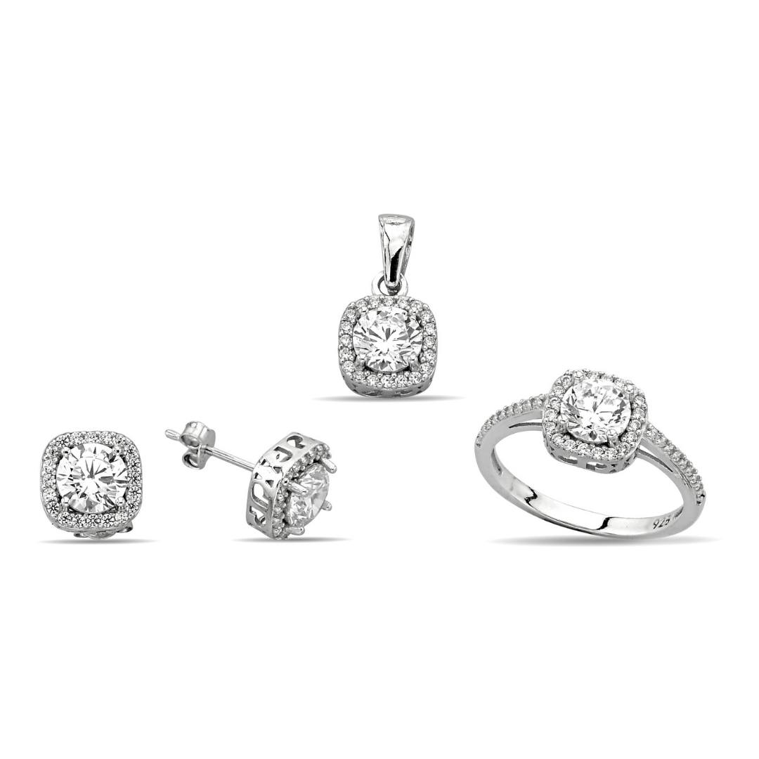 SQUARE STONE ZIRCON SET