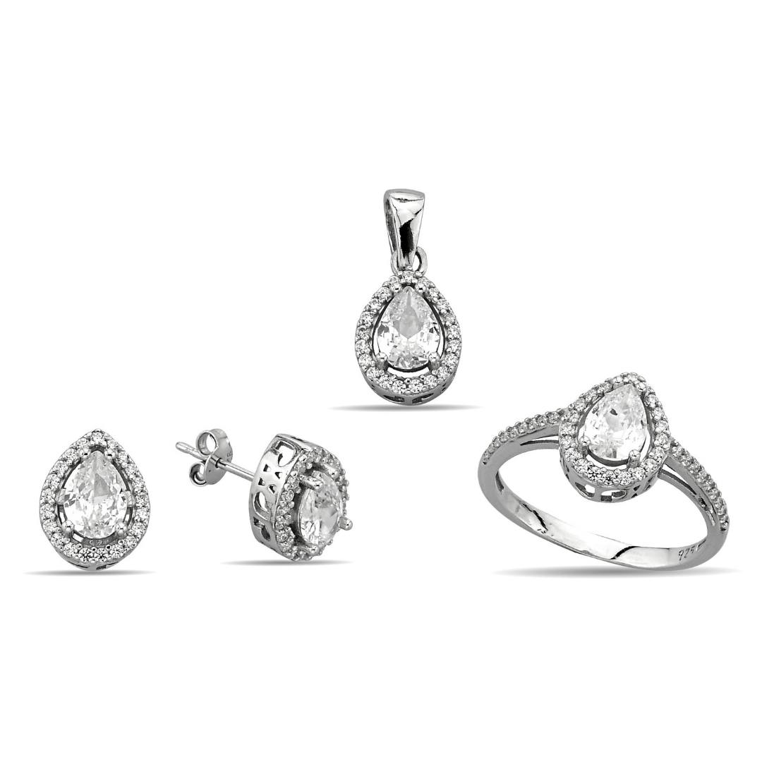 DROP STONE ZIRCON SET