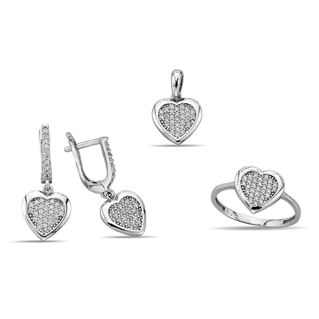 HEART ZIRCON STONE SET