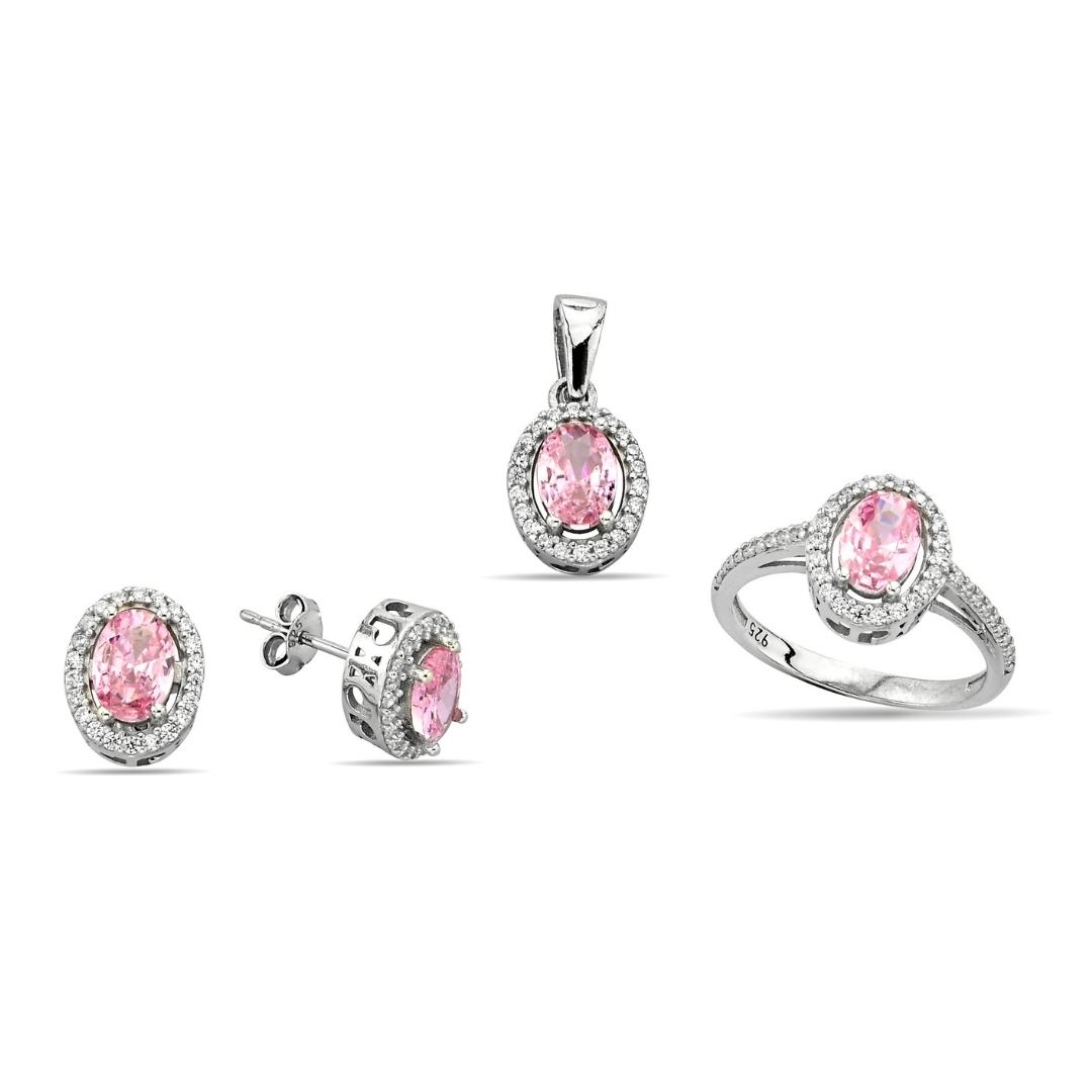 PINK STONE ZIRCON SET