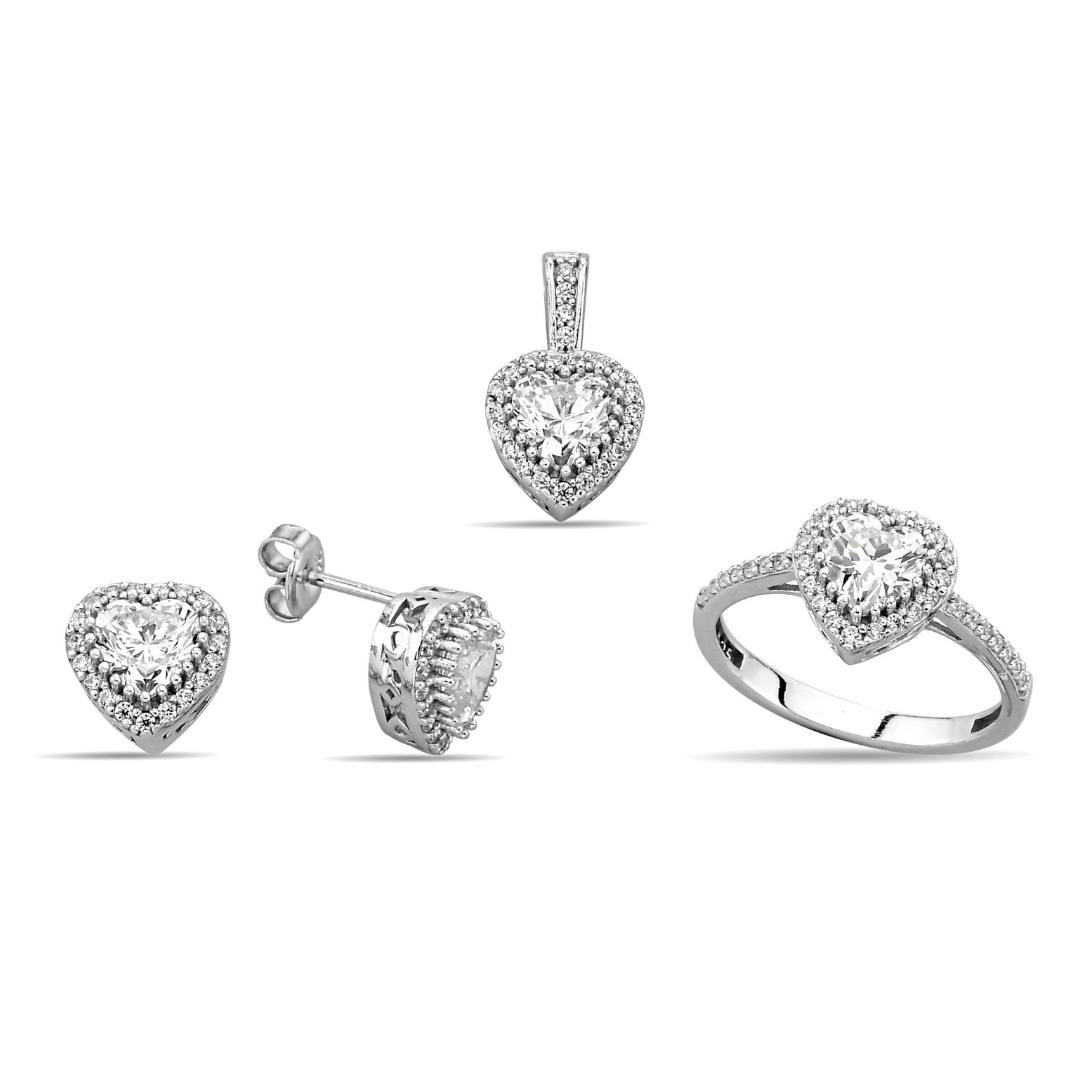 HEART STONE ZIRCON SET