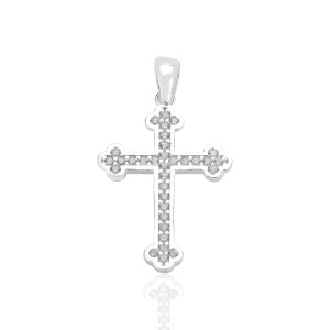CROSS PENDANT WITH FLORAL ENDS