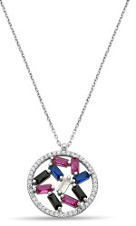 MIX STONE CIRCLE ZIRCON NECKLACE - 1