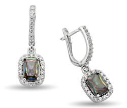 MYSTICAL TOPAZ RECTANGULAR HANGING ZIRCON EARRINGS - 1