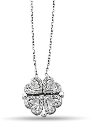 OPENING CLOVER ZIRCON NECKLACE - 1