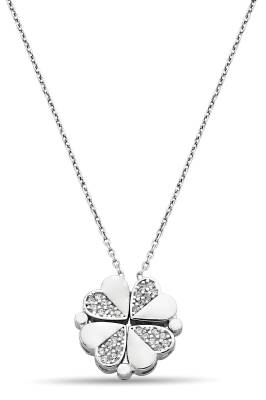 OPENING CLOVER ZIRCON NECKLACE - 1