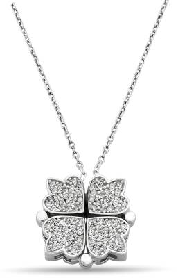 OPENING CLOVER ZIRCON NECKLACE - 1