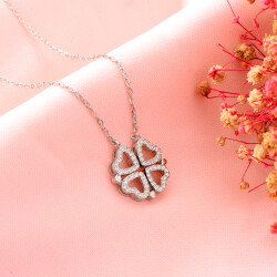 OPENING CLOVER ZIRCON NECKLACE - 2