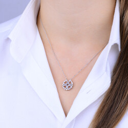 OPENING CLOVER ZIRCON NECKLACE - 3