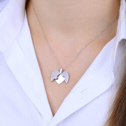 OPENING ZIRCON NECKLACE WITH HEART PLATE - 3