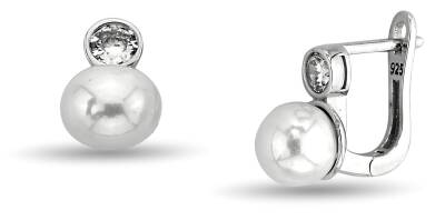 PEARL AND SINGLE STONE EARRINGS - 1