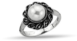 PEARL STONE MARCASITE RING - 1