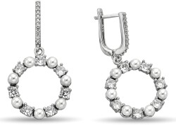 PEARL STONE ZIRCON EARRINGS - 1