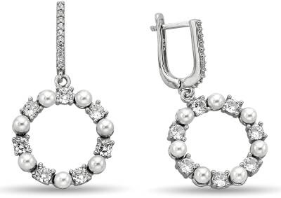 PEARL STONE ZIRCON EARRINGS - 1