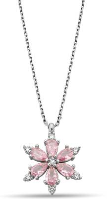 PINK SNOWFLAKE ZIRCON NECKLACE - 1