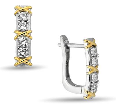 QUADRUPLE STONE ZIRCON EARRINGS - 1