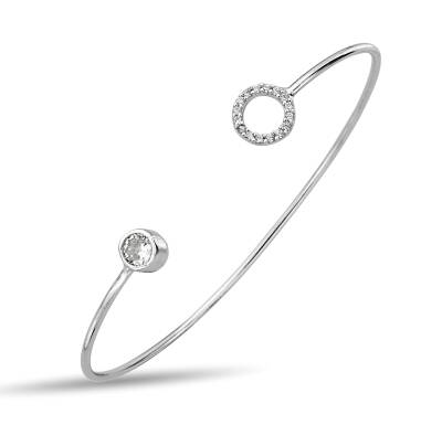 ROUND ZIRCONIA STONE BANGLE - 1