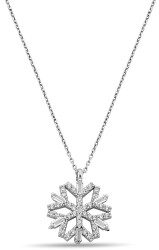 SNOWFLAKE FIGURE ZIRCON NECKLACE - 1