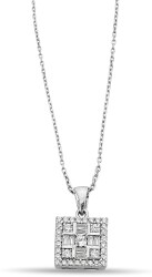 SQUARE BAGUETTE ZIRCON NECKLACE - 1