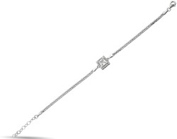 SQUARE SINGLE STONE ZIRCON BRACELET - 1