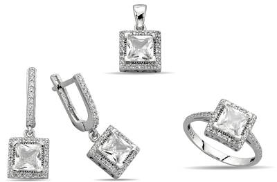 SQUARE STONE ZIRCON SET - 1