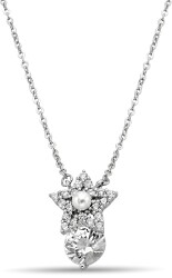 STAR PEARL SINGLE STONE ZIRCON NECKLACE - 1