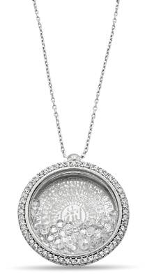 STONE ZIRCON NECKLACE WITH GOD WRITTEN - 1