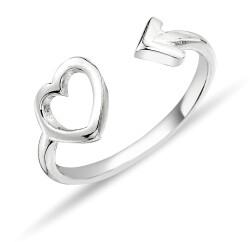 STONELESS RING WITH HEART AND ARROW FIGURE - 1