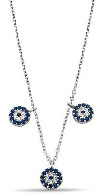 THREE-EYE BEADED ZIRCON NECKLACE - 1