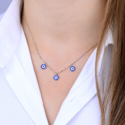 THREE-EYE BEADED ZIRCON NECKLACE - 3