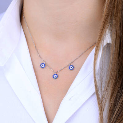 THREE-EYE BEADED ZIRCON NECKLACE - 3