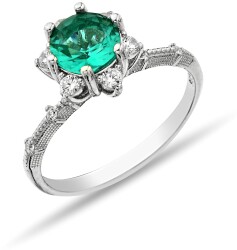 WATER GREEN STONE ZIRCON RING - 1