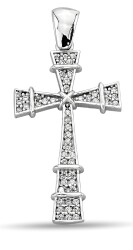 CROSS PENDANT WITH ROUND ZIRCONIA STONE - 1