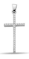 CROSS PENDANT WITH ROUND ZIRCONIA STONE - 1