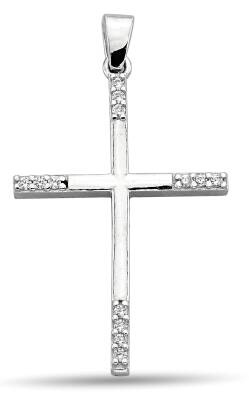 CROSS PENDANT WITH ROUND ZIRCONIA STONE - 1