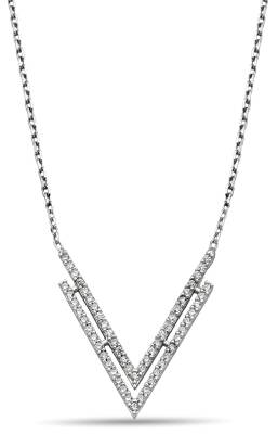 ZIRCON NECKLACE WITH V SYMBOL - 1